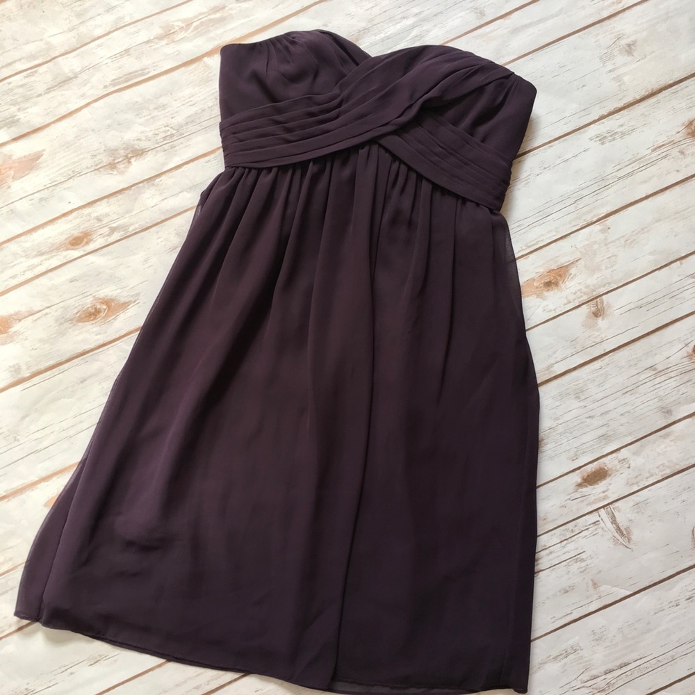 Bill Levkoff strapless bridesmaids dress